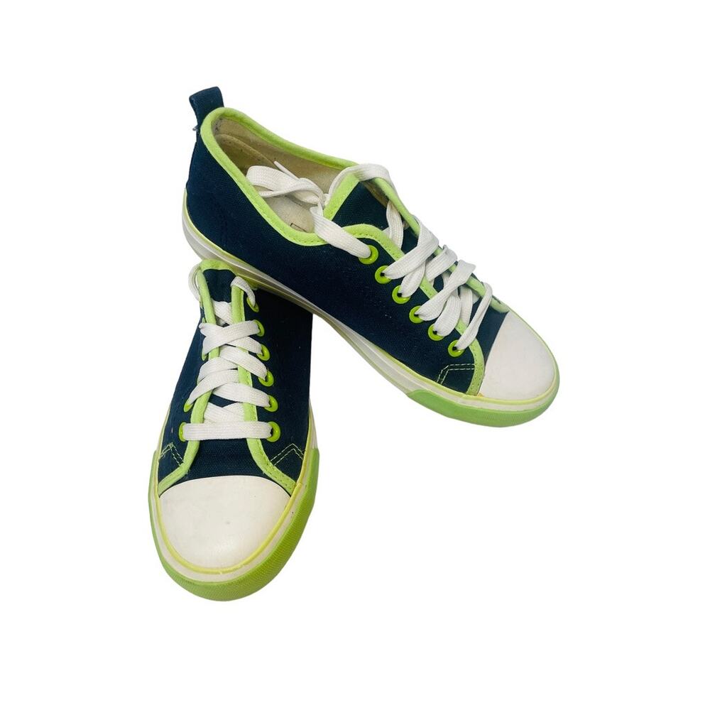 Shoe Box Canvas Sneakers Blue Green Rubber Gripping Soles Size 38/7